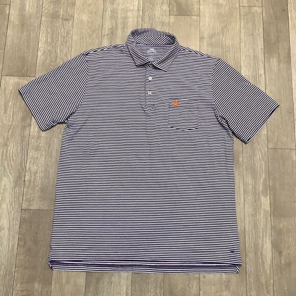 Mens Peter Millar Golf Polo Striped Performance Shirt - Picture 1 of 7